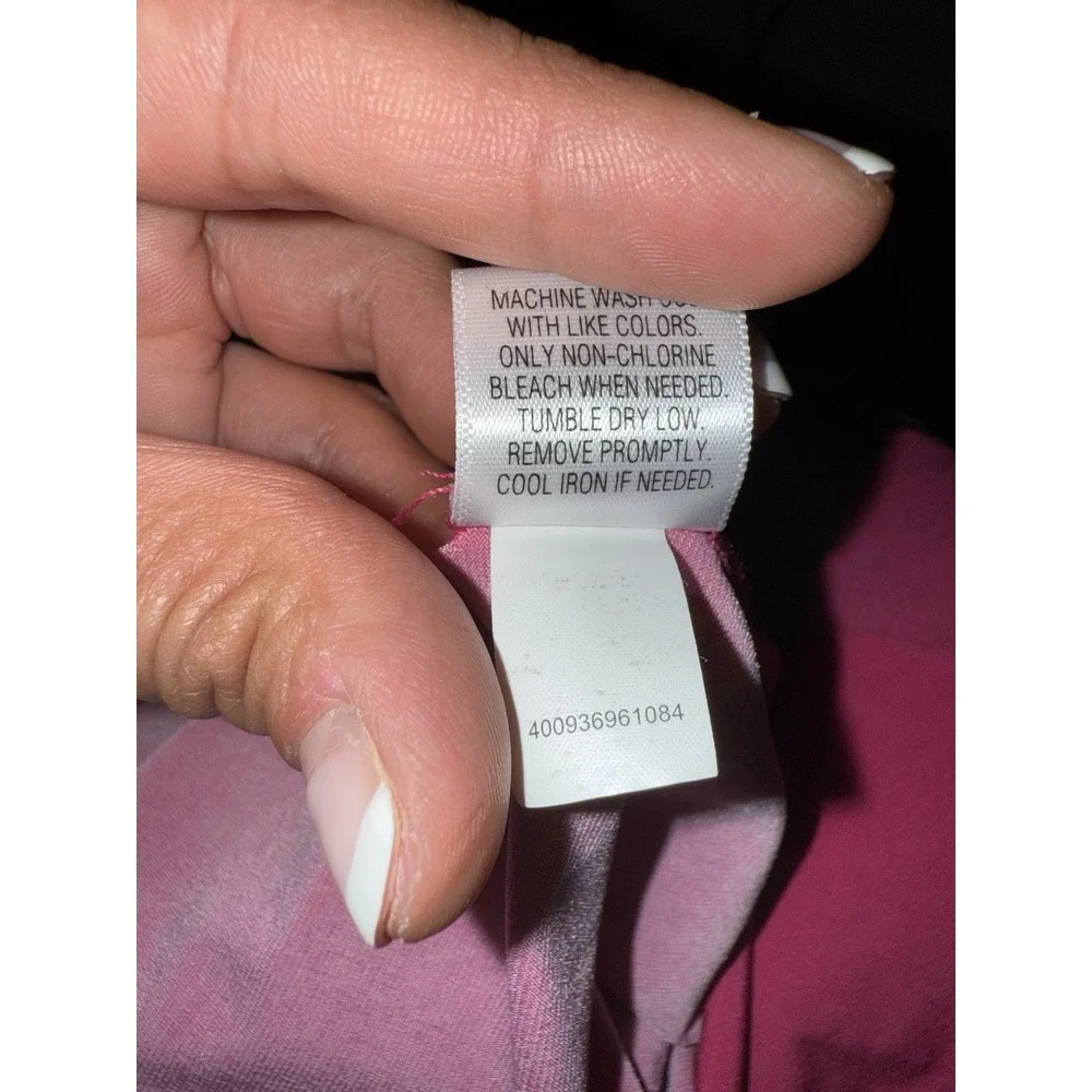 Apt‎ 9 Dress Hot Pink Black Women's Sz L Large Floral Stretch Padded Knee Length - Picture 7 of 7